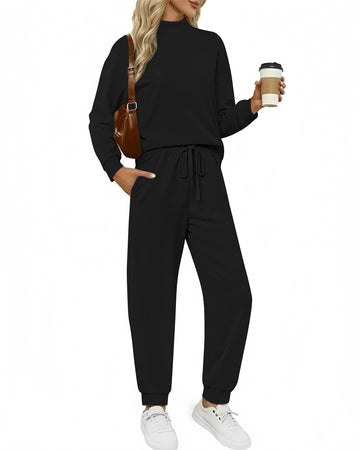 UVN Outfit Sets for Women Fall Winter Long Sleeve Tops And Long Pants Sweatsuits Casual 2 Piece Tracksuit Lounge Set