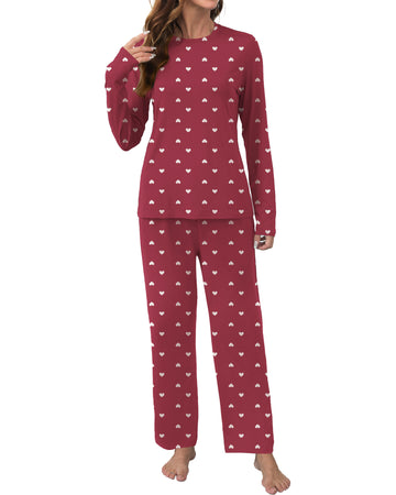 UVN Womens Pajamas Sets Long Sleeve Tops and Long Pants 2 Piece Outfit Fall Sleepwear Nightwear Soft Pjs Lounge Sets