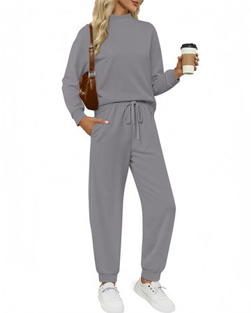 UVN Outfit Sets for Women Fall Winter Long Sleeve Tops And Long Pants Sweatsuits Casual 2 Piece Tracksuit Lounge Set