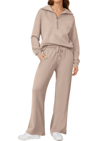 UVN Outfit Sets for Women 2 Piece Sets Winter Casual Tracksuit Long Sleeve Lounge Set Outfits with Pockets