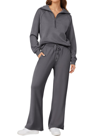 UVN Outfit Sets for Women 2 Piece Sets Winter Casual Tracksuit Long Sleeve Lounge Set Outfits with Pockets
