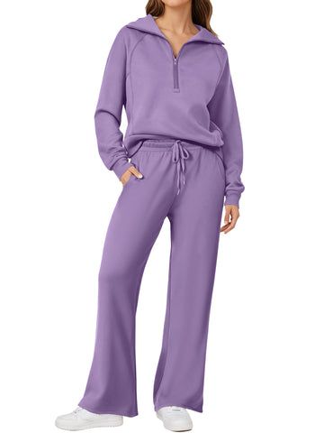 UVN Outfit Sets for Women 2 Piece Sets Winter Casual Tracksuit Long Sleeve Lounge Set Outfits with Pockets