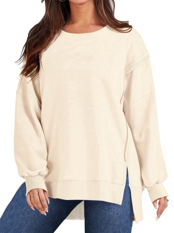 UVN Sweatshirts for Women Long Sleeve Pullover Fall Crewneck Oversized Tops