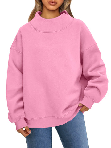 UVN Oversized Sweatshirts for Women Winter Long Sleeve Turtleneck Hoodies Ladies Pullover Fall Tops