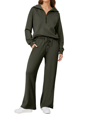 UVN Outfit Sets for Women 2 Piece Sets Winter Casual Tracksuit Long Sleeve Lounge Set Outfits with Pockets