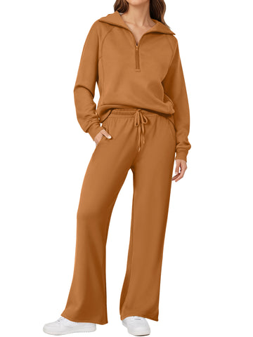 UVN Outfit Sets for Women 2 Piece Sets Winter Casual Tracksuit Long Sleeve Lounge Set Outfits with Pockets