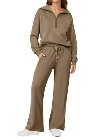 UVN Outfit Sets for Women 2 Piece Sets Winter Casual Tracksuit Long Sleeve Lounge Set Outfits with Pockets