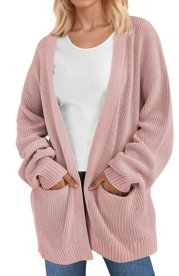UVN Sweaters for Women Fall Winter Open Front Cardigans Long Sleeve Oversized Casual Soft Knit Outerwear Coats with Pockets