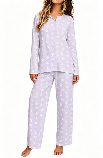 UVN Womens Pajama Sets Fall Long Sleeve Button Down Tops and Pants 2 Piece Outfits Soft Pjs Sleepwear Loungewear with Pockets