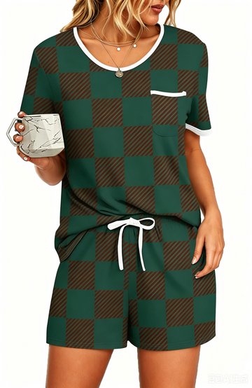 UVN Pajamas Sets for Women 2 Piece Lounge Set Short Sleeve Tops and Shorts Soft Pj Set Sleepwear Loungewear