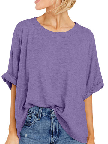 UVN Oversized T Shirt for Women Summer Casual Short Sleeve Tee Ladies Loose Crewneck Tops