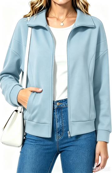 UVN Sweatshirts Jackets for Women Long Sleeve Lapel Zip Up Coats Ladies Trendy Fall Casual Outerwear Tops with Pockets