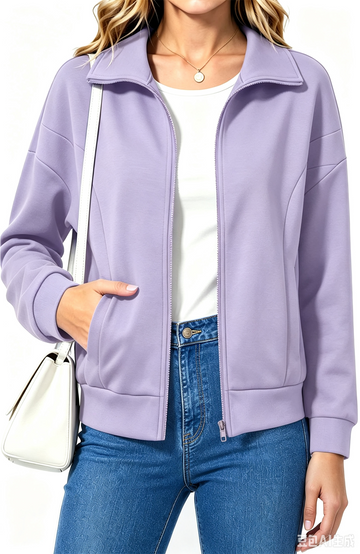 UVN Sweatshirts Jackets for Women Long Sleeve Lapel Zip Up Coats Ladies Trendy Fall Casual Outerwear Tops with Pockets
