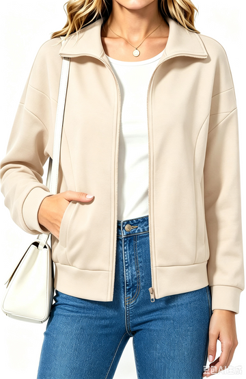 UVN Sweatshirts Jackets for Women Long Sleeve Lapel Zip Up Coats Ladies Trendy Fall Casual Outerwear Tops with Pockets