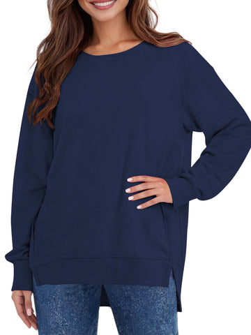 UVN Sweatshirts for Women Long Sleeve Pullover Fall Crewneck Oversized Tops