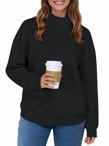 UVN Oversized Sweatshirts for Women Winter Long Sleeve Turtleneck Hoodies Ladies Pullover Fall Tops