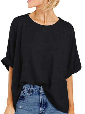 UVN Oversized T Shirt for Women Summer Casual Short Sleeve Tee Ladies Loose Crewneck Tops