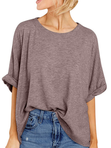 UVN Oversized T Shirt for Women Summer Casual Short Sleeve Tee Ladies Loose Crewneck Tops