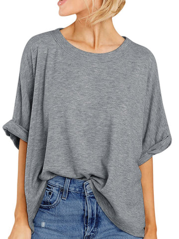 UVN Oversized T Shirt for Women Summer Casual Short Sleeve Tee Ladies Loose Crewneck Tops