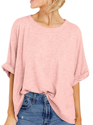 UVN Oversized T Shirt for Women Summer Casual Short Sleeve Tee Ladies Loose Crewneck Tops