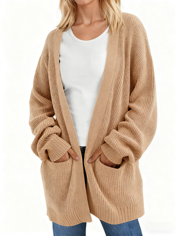 UVN Sweaters for Women Fall Winter Open Front Cardigans Long Sleeve Oversized Casual Soft Knit Outerwear Coats with Pockets