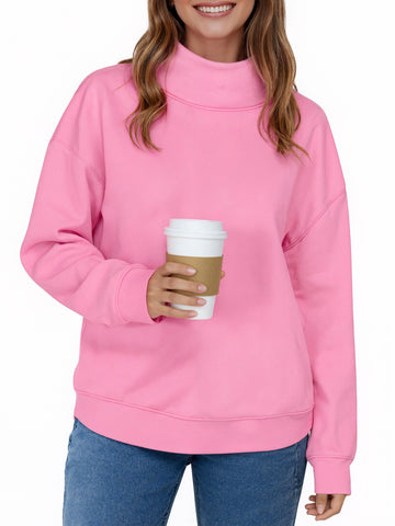 UVN Oversized Sweatshirts for Women Winter Long Sleeve Turtleneck Hoodies Ladies Pullover Fall Tops