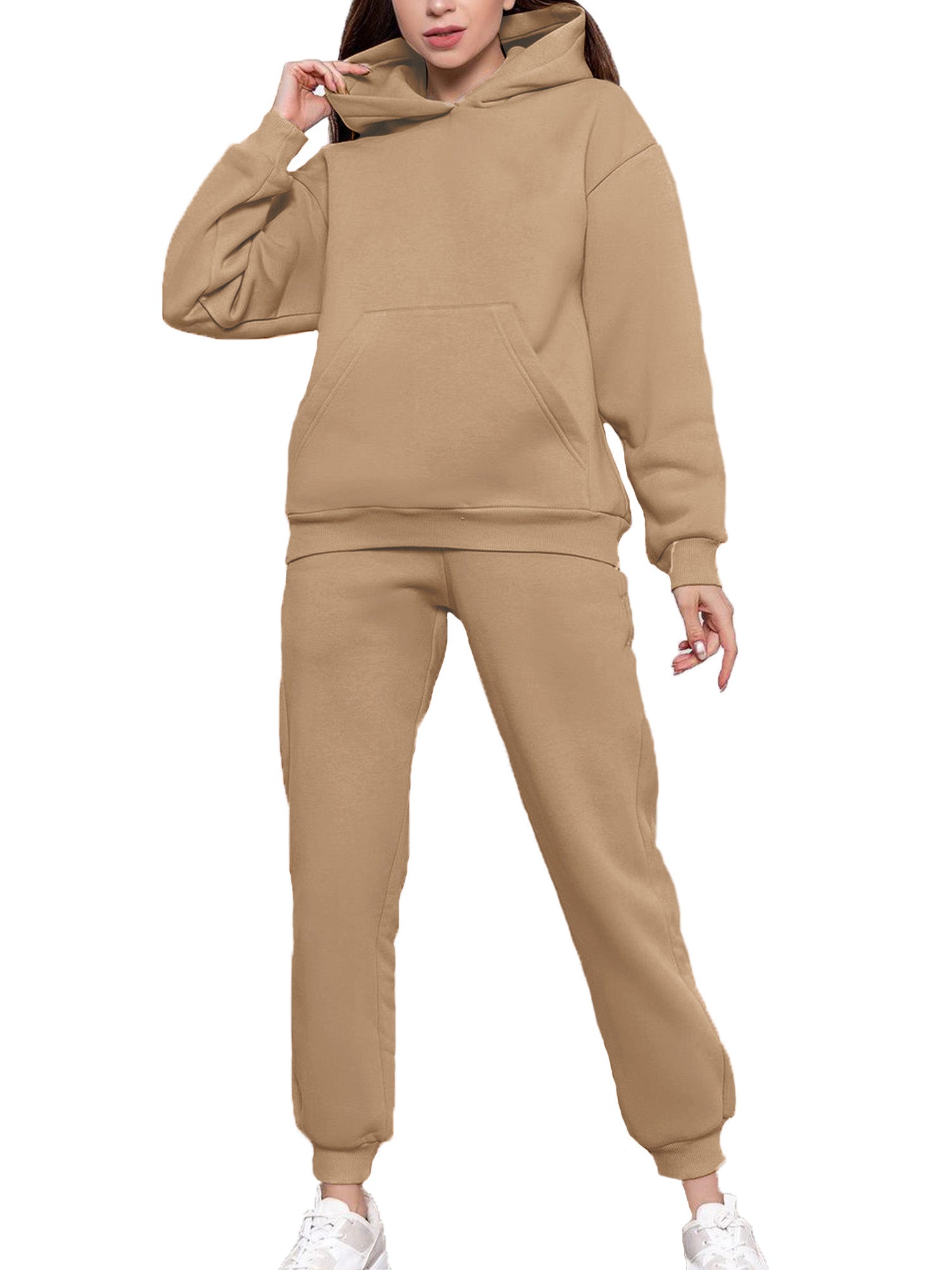 UVN Hoodie Tracksuit for Women Casual Sweatsuit 2Pcs Jogger Set Activewear Outfits with Pockets