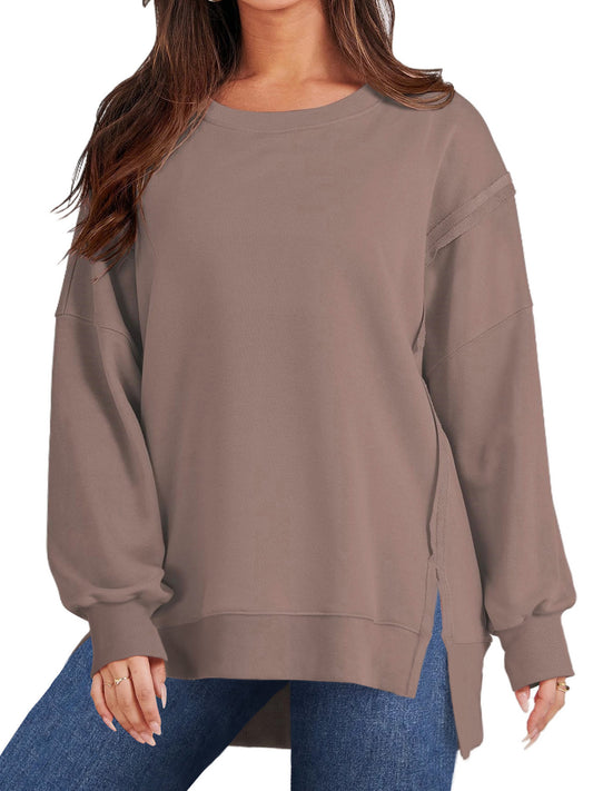 UVN Sweatshirts for Women Long Sleeve Pullover Fall Crewneck Oversized Tops