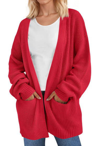 UVN Sweaters for Women Fall Winter Open Front Cardigans Long Sleeve Oversized Casual Soft Knit Outerwear Coats with Pockets