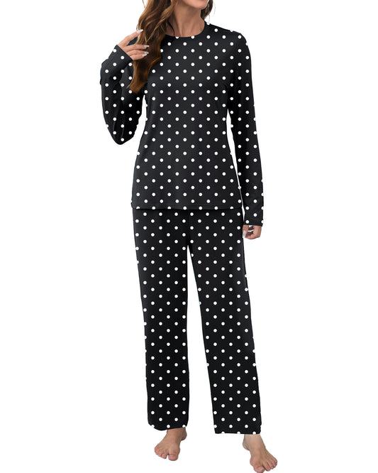 UVN Womens Pajamas Sets Long Sleeve Tops and Long Pants 2 Piece Outfit Fall Sleepwear Nightwear Soft Pjs Lounge Sets