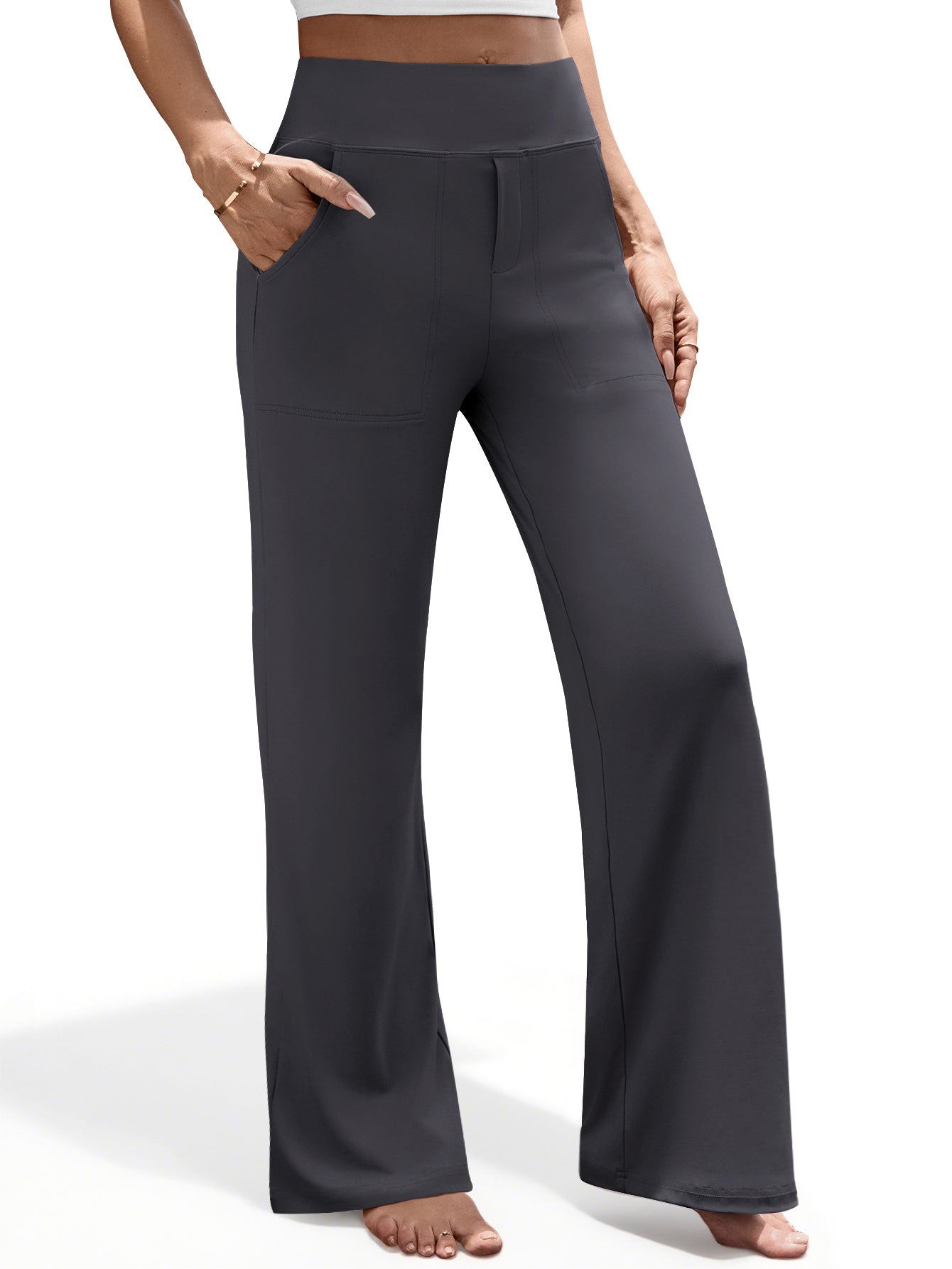 UVN Yoga Pants for Women Wide Leg Sweatpants Stretch Casual Pants High Waist Workout Leggings with Pockets