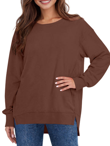 UVN Sweatshirts for Women Long Sleeve Pullover Fall Crewneck Oversized Tops
