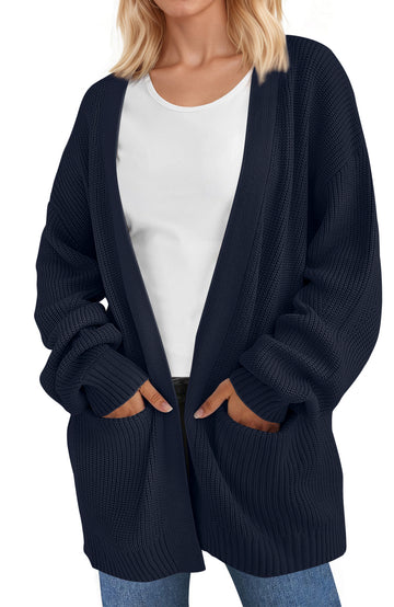 UVN Sweaters for Women Fall Winter Open Front Cardigans Long Sleeve Oversized Casual Soft Knit Outerwear Coats with Pockets