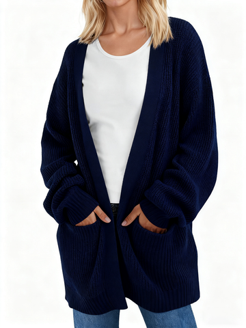 UVN Sweaters for Women Fall Winter Open Front Cardigans Long Sleeve Oversized Casual Soft Knit Outerwear Coats with Pockets