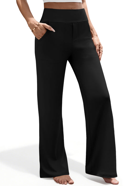 UVN Yoga Pants for Women Wide Leg Sweatpants Stretch Casual Pants High Waist Workout Leggings with Pockets