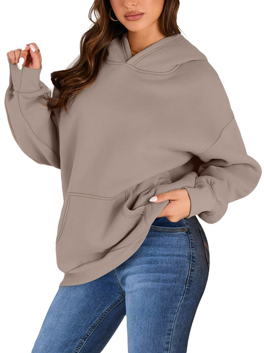 UVN Hoodies for Women Fleece Hooded Sweatshirts Oversized Pullover Long Sleeve Ladies Tops with Pocket