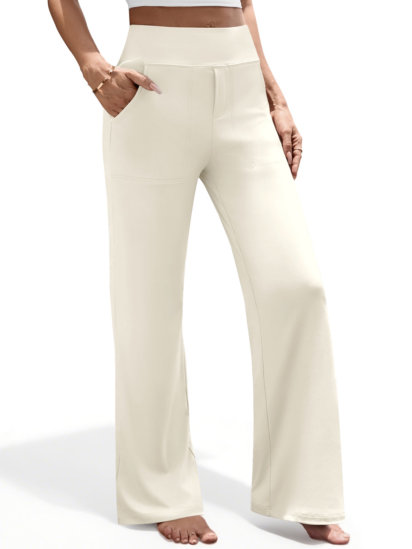 UVN Yoga Pants for Women Wide Leg Sweatpants Stretch Casual Pants High Waist Workout Leggings with Pockets