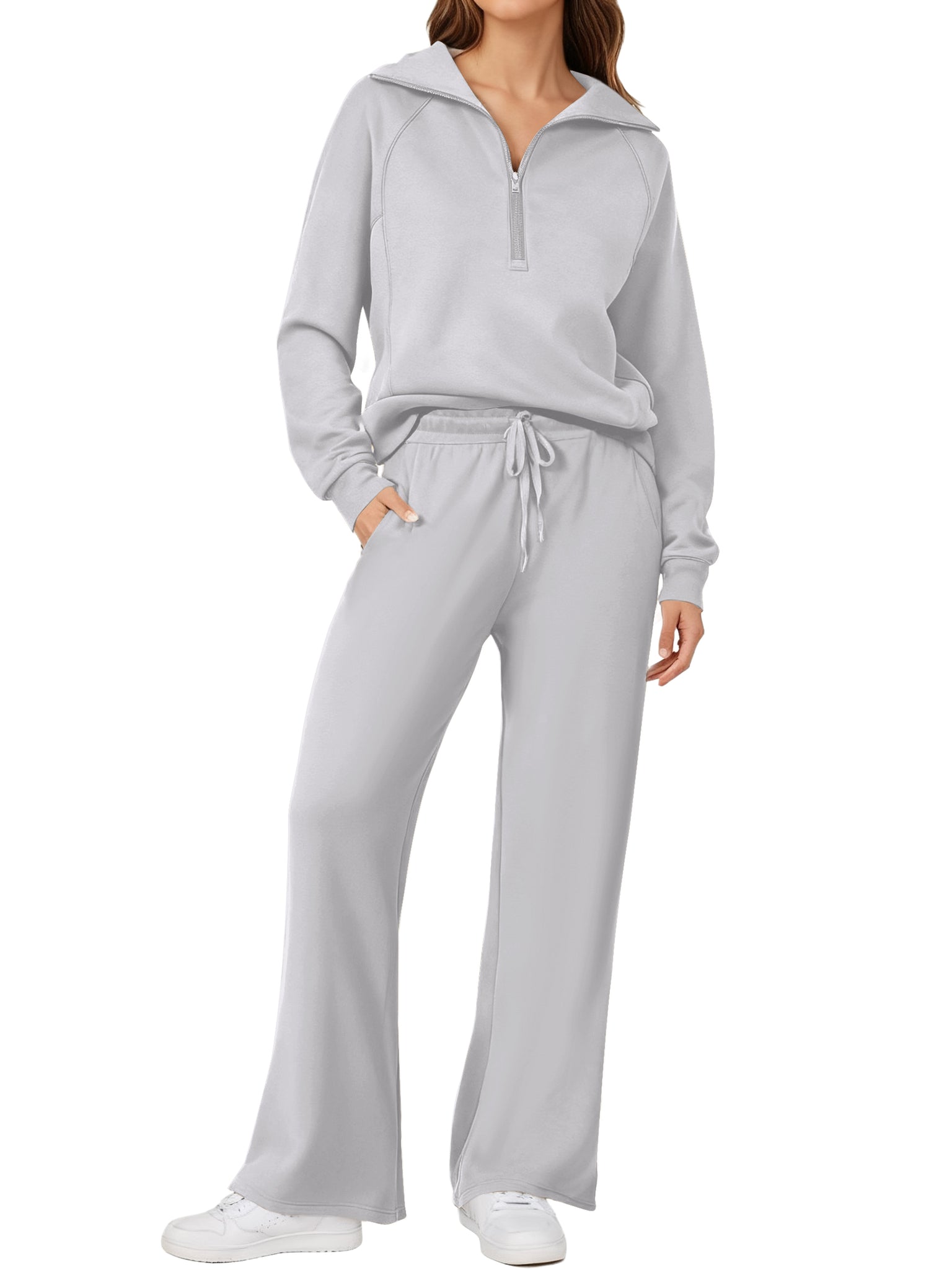 UVN Outfit Sets for Women 2 Piece Sets Winter Casual Tracksuit Long Sleeve Lounge Set Outfits with Pockets