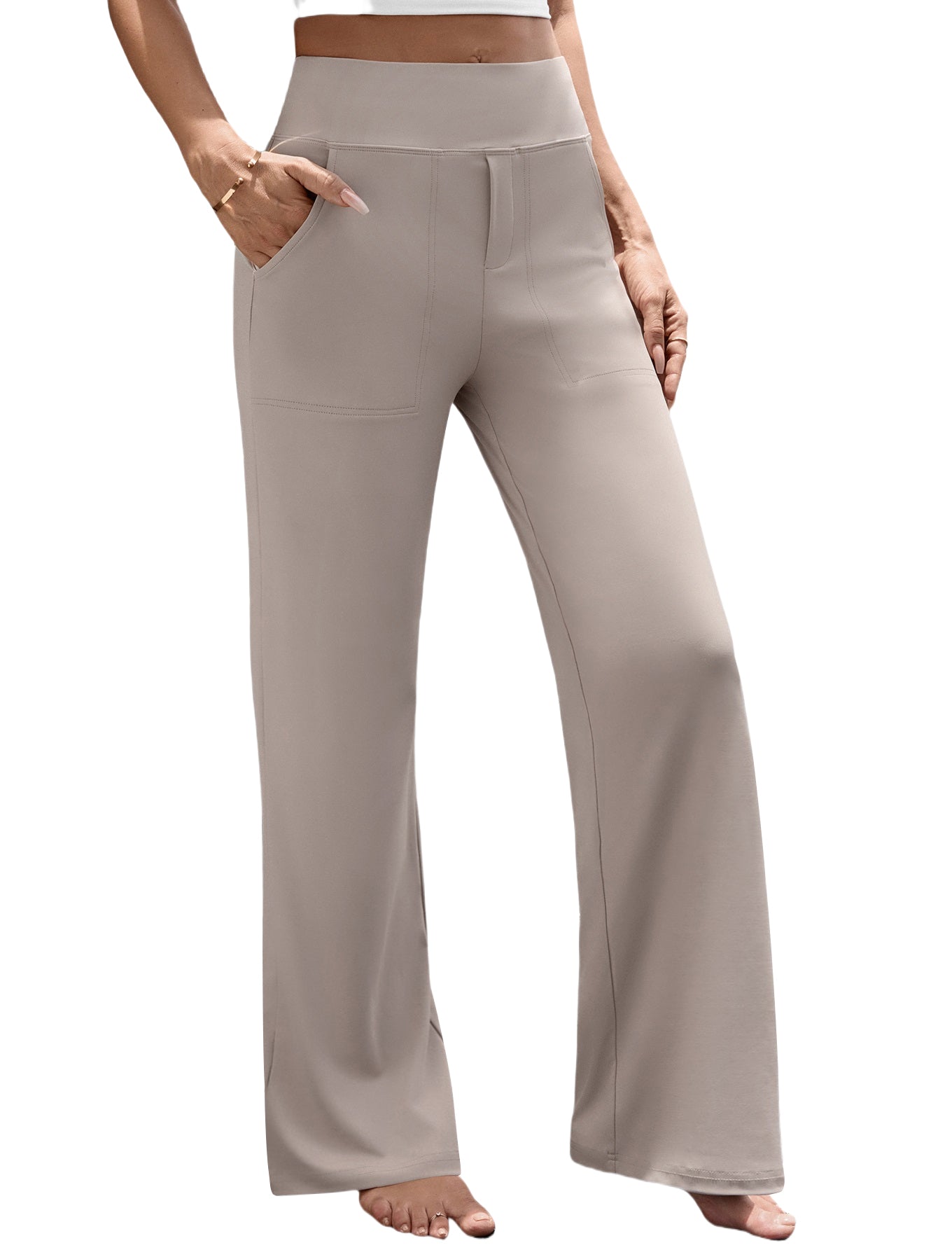 UVN Yoga Pants for Women Wide Leg Sweatpants Stretch Casual Pants High Waist Workout Leggings with Pockets