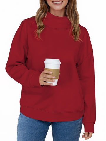 UVN Oversized Sweatshirts for Women Winter Long Sleeve Turtleneck Hoodies Ladies Pullover Fall Tops