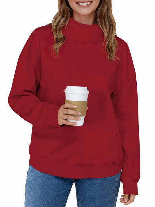 UVN Oversized Sweatshirts for Women Winter Long Sleeve Turtleneck Hoodies Ladies Pullover Fall Tops