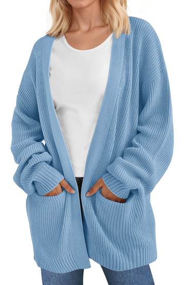 UVN Sweaters for Women Fall Winter Open Front Cardigans Long Sleeve Oversized Casual Soft Knit Outerwear Coats with Pockets