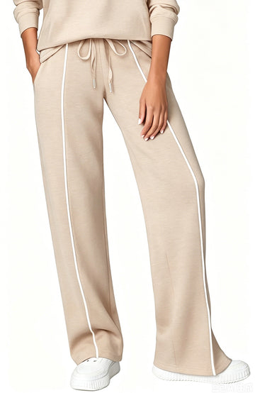 UVN Sweatpants for Women Casual Wide Leg Baggy Pants Straight Long Trousers High Waist Drawstring Workout Pants with Pockets
