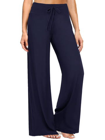 UVN Pajama Pants for Women Casual Wide Leg Lounge Yoga Pants Comfy Loose Drawstring Sleep PJ Bottoms