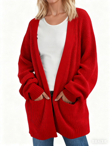 UVN Sweaters for Women Fall Winter Open Front Cardigans Long Sleeve Oversized Casual Soft Knit Outerwear Coats with Pockets