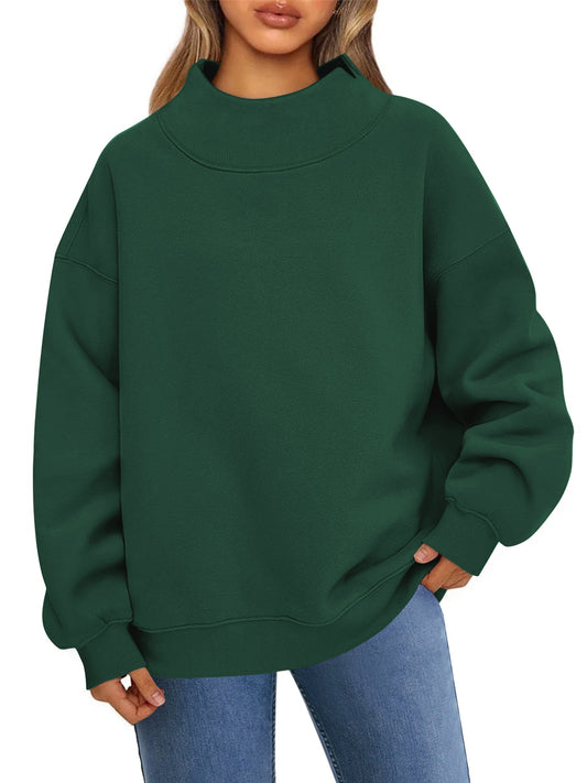 UVN Oversized Sweatshirts for Women Winter Long Sleeve Turtleneck Hoodies Ladies Pullover Fall Tops