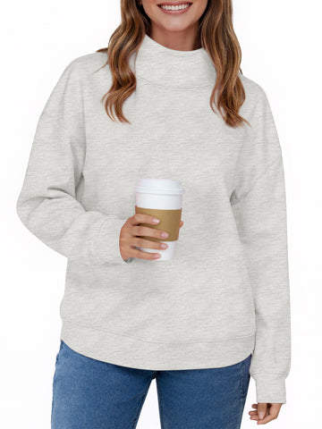 UVN Oversized Sweatshirts for Women Winter Long Sleeve Turtleneck Hoodies Ladies Pullover Fall Tops