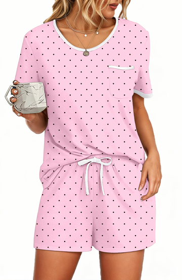 UVN Pajamas Sets for Women 2 Piece Lounge Set Short Sleeve Tops and Shorts Soft Pj Set Sleepwear Loungewear