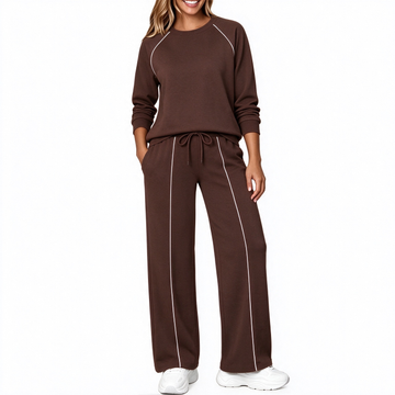 UVN Outfits Sets for Women Two Piece Sweatshirts Lounge Sets Long Sleeve Tops and Wide Leg Pants Fall Casual Tracksuit Matching Sets with Pockets