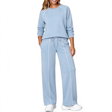 UVN Outfits Sets for Women Two Piece Sweatshirts Lounge Sets Long Sleeve Tops and Wide Leg Pants Fall Casual Tracksuit Matching Sets with Pockets